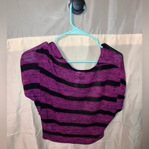 Purple and Black Striped Shawl
